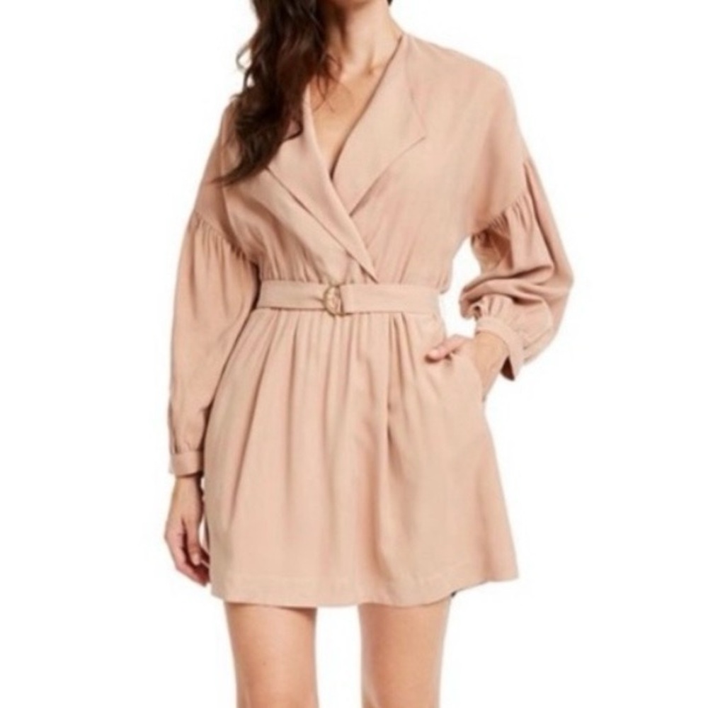 Leyden Women's Long Sleeve Tan Dress